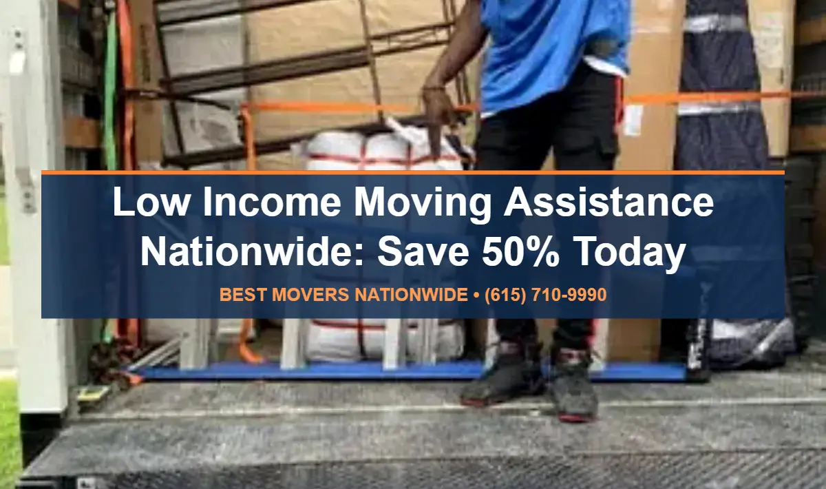 Low income moving assistance nationwide - JM Moving mover securing a load inside the truck
